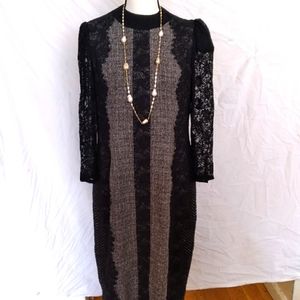 Betsey Johnson lace tweed sheath dress sz 14